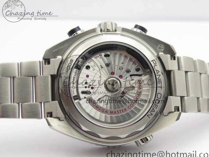 0511 Planet Ocean Master Chrono SS OM 1:1 Best Edition Black Dial On SS Bracelet A9900 V Fashionable 8113